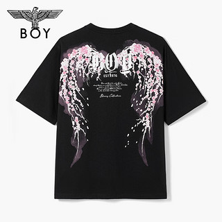 BOY LONDON【樱花羽翼】潮牌T恤同款短袖樱花翅膀印花N01712 粉红色 XL