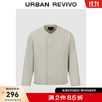 UR男时尚休闲简约百搭日常宽松棉服外套UMU130039 卡其绿 S