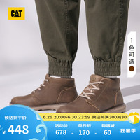 卡特彼勒CAT卡特工装靴马丁靴男鞋舒适出行牛皮中帮休闲短靴男士靴子TREY2.0 浅褐