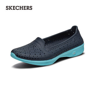 斯凯奇（Skechers）女士夏季轻质休闲透气洞洞鞋14690 海军蓝色/蓝色/NVBL 37