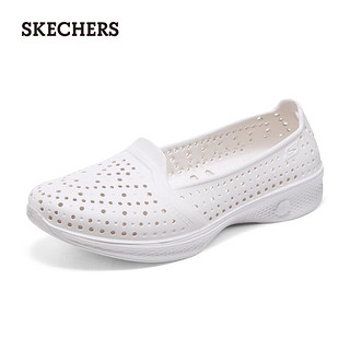 斯凯奇（Skechers）女士夏季轻质休闲透气洞洞鞋14690 乳白色/OFWT 36