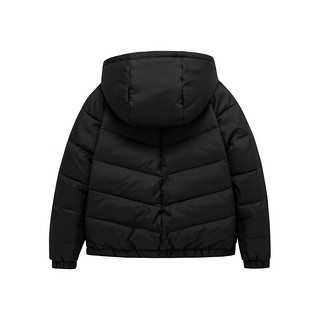 耐克（NIKE）童装短款羽绒服男女童冬季保暖外套 正黑色 160(XL) 