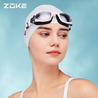 洲克ZOKE近视高清防雾防水泳镜专业竞技游泳装备622501302-1 200° 白黑200°