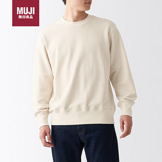 无印良品（MUJI）男式 紧密织毛圈 运动衫 套头卫衣ABG03A2A  原色 M 