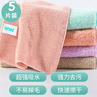 LYNN 超细纤维抹布 超强吸水不掉毛厨房去油污洗碗布擦桌布干湿两用 抹布25*25cm5
