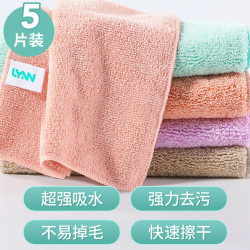 LYNN 超细纤维抹布 超强吸水不掉毛厨房去油污洗碗布擦桌布干湿两用 抹布25*25cm5张