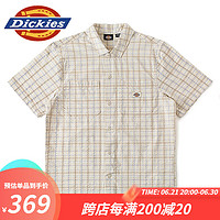 dickies短袖衬衫 户外风格格纹宽松短袖衬衫 DK012915 户外白格纹 XL