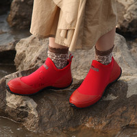 Jolly Walk非常行雨鞋男女时尚低帮水鞋雨靴牛勃朗潜水鞋防水耐磨防滑橡胶鞋 时尚大红黑底 35