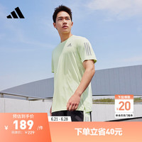 adidas速干舒适跑步运动上衣圆领短袖T恤女装夏季阿迪达斯 酸橙绿/深银灰 A/S