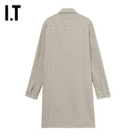 IT A.P.C.女装直排扣长袖牛仔连衣裙复古时尚水洗短裙35038AM