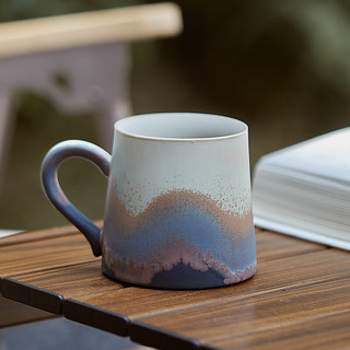 象上马克杯陶瓷下午茶水杯釉下彩咖啡杯送老师高档结婚 山海蓝马克杯带盖 1个 330ml