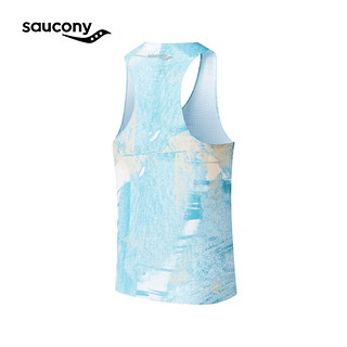 Saucony索康尼运动背心女24年夏季透气0感运动上衣竞速跑步背心 白色/蓝月 M