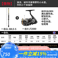 达亿瓦（DAIWA） 一击GL路亚竿轮套装 纺车轮水滴轮泛用套装远投鲈鳜翘嘴 2.03m 微物 68LS-S+X LT2000