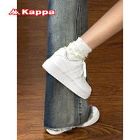 KAPPA卡帕女鞋厚底板鞋子女2024夏季运动休闲鞋子百搭小白鞋潮 鹭羽白 37