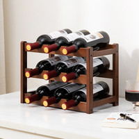 木马人酒架格子红酒架摆件放葡萄酒架子红酒格展示架家用客厅摆设装饰品 三层9瓶（纯竹）
