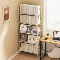 SKAAN儿童书架可移动带轮落地简易宝宝绘本架书本收纳架小型铁艺矮书柜 5层 固定款