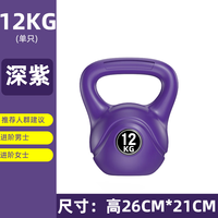 嗨氧壶铃哑铃女士家用器材男士竞技浸塑亚玲球提壶哑铃5-20磅 12kg 深紫（约26磅）