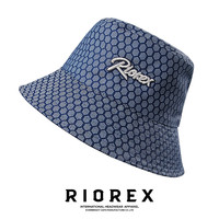 RIOREX(力嘶)防晒帽女渔夫帽复古防晒宽檐渔夫帽透气遮阳帽时尚潮流盆帽男2110I021 深海蓝