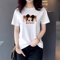 岱言【纯棉】圆领t恤女夏装新款时尚中年妈妈上衣服气质减龄休闲小衫