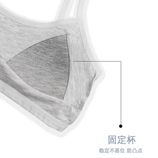 伊棠朵少女文胸初中生内衣韩版12-16岁高中生纯棉中发育期背心大童青春期女孩无钢圈棉质内衣 (3件装)灰+灰+白 L (85-120斤)