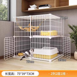王多喵 猫笼子家用猫咪窝别墅超大号自由空间幼猫舍屋窝双层三层宠物猫笼