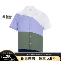 保罗史密斯(paul smith)男士PS拼色短袖衬衫 紫丁香色 XXL
