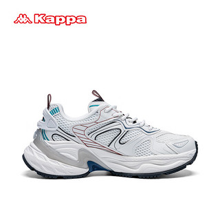 卡帕（Kappa）老爹鞋子男鞋逐风二代网面透气运动鞋 经典白 39 