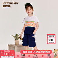 PawinPaw卡通小熊童装2024年夏季男童大童-上下套装 Navy藏青色/59 160