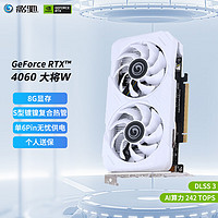 GALAXY 影驰 GeForce RTX4060 8G/GDDR6  DLSS3 主流电竞游戏台式机电脑显卡 RTX4060 大将W