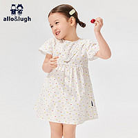 allo&lugh 阿路和如 儿童中小女大童连衣裙2024夏装新款全棉女童t恤连衣裙