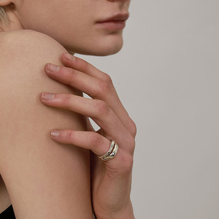 ewest设计感小指素圈纯银戒指女简约尾戒小众高级中指食指戒饰品