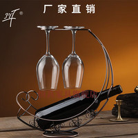 酒架置物架 红酒架斜放工厂直销 欧式葡萄酒架红酒架铁艺红酒杯架红酒架现代家居摆件 古铜色