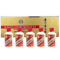 88VIP：MOUTAI 茅台 贵州茅台酒飞天茅台金条金色条盒装53度50ml*5瓶酱香型白酒歌德