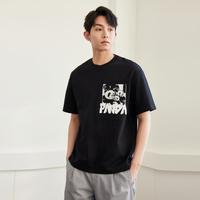 【口袋拼接】24夏季时尚针织熊猫图案男女同款圆领短袖t恤