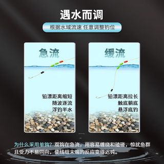 钓愉溪流钓线组小物白条马口逗钓三粒漂鱼线鱼钩套装七星漂 2.7m 成品线组【3组】 丨1.0号线丨