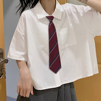 多菲尼森JK领带免打结制服懒人领带女学院风学士服男士dk 酒红条纹免打领带