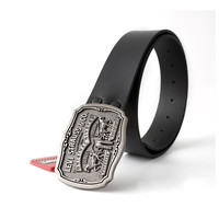 美国 Levis李维斯双马标复古大板扣皮带男士牛仔真皮腰带