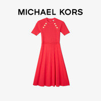 MICHAEL KORS 女士修身纽扣装饰针织短袖连衣裙