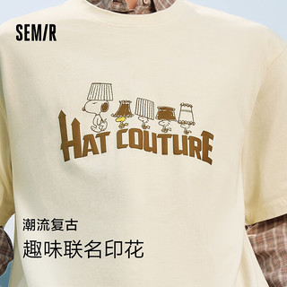 森马（Semir）[商场同款]史努比系列短袖T恤男2024秋季新款复古情侣装纯棉
