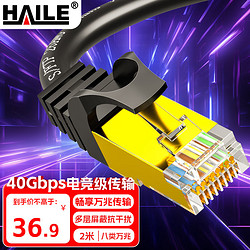 HAILE 海樂 八類網線 Cat8類萬兆網絡雙屏蔽連接線 游戲電競2米  HT-548-2M