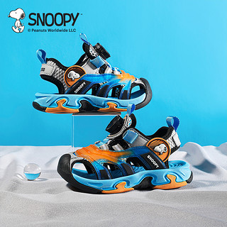 88VIP：SNOOPY 史努比 童鞋儿童凉鞋包头鞋夏季新款男童旋转扣沙滩鞋中大童休闲鞋