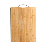 GuanMen 冠门 家用竹菜板加厚切菜板砧板案板双面可用反型铝制提手擀面剁肉 30CM*20CM*1.8CM 方形