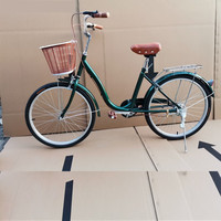 路捍客 出口日本自行车24寸通勤休闲代步城市内三速复古自行车轻便单速 独梁墨绿+墨绿 24寸适合1.50至1.68身高 单速-轴承结构