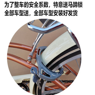 路捍客 出口日本自行车24寸通勤休闲代步城市内三速复古自行车轻便单速 独梁墨绿+墨绿 24寸适合1.50至1.68身高 单速-轴承结构