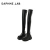 DAPHNE LAB方糖过膝靴3代超厚底真皮长靴子女长筒靴女显瘦 黑色 37