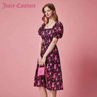 Juicy Couture 橘滋 微醺梅子Logo水果花卉图案印花连衣裙