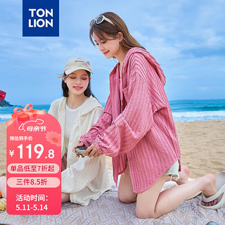 TONLION 唐狮 2024女肌理面料连帽开衫薄外套 乳白 M