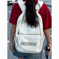 百亿补贴：SKECHERS 斯凯奇 红色双肩包女大学生旅行电脑包运动背包初中书包男