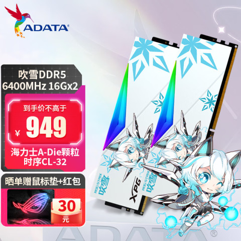 ADATA XPG ROG STRIX 64GB DDR5-6400 吹雪（龙耀D50 ROG STRIX