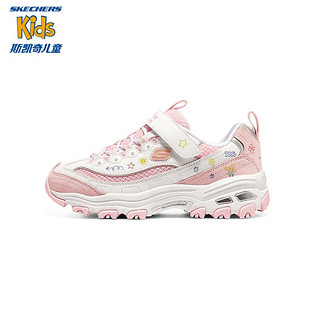 Skechers斯凯奇女童运动鞋大童刺绣熊猫鞋经典儿童老爹鞋319020L PKW/粉色/白色 32码